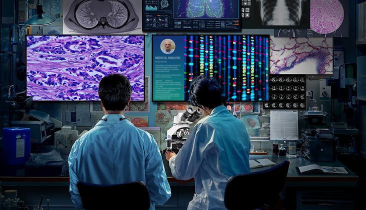 Two Doctors Analyzing Testing Information