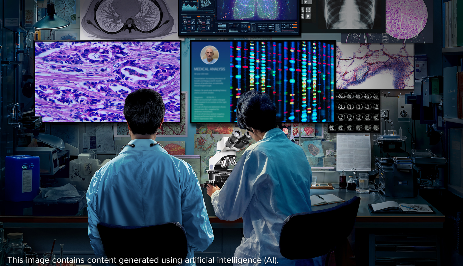 Two Doctors Analyzing Testing Information